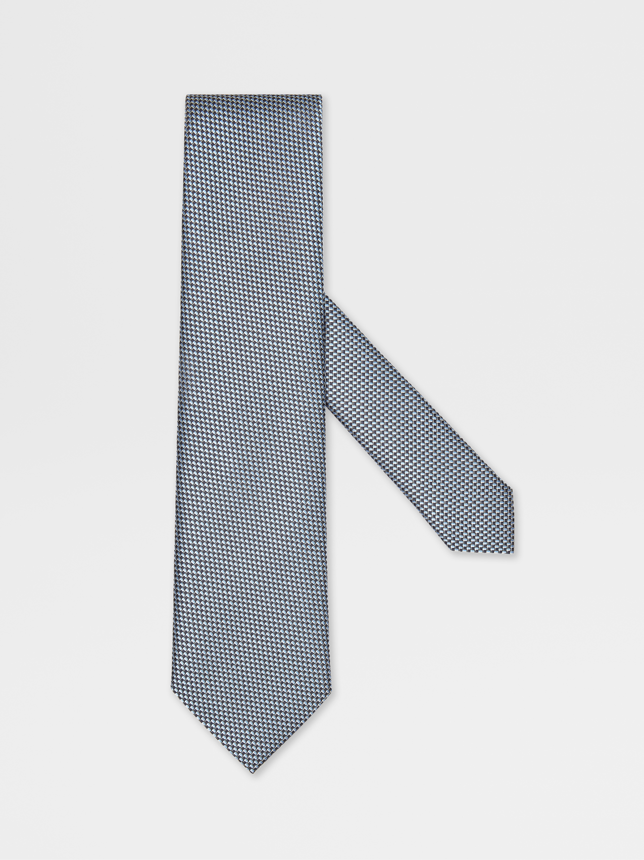 Light Blue Jacquard Silk Tie